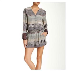 Patterned Long Sleeve Romper